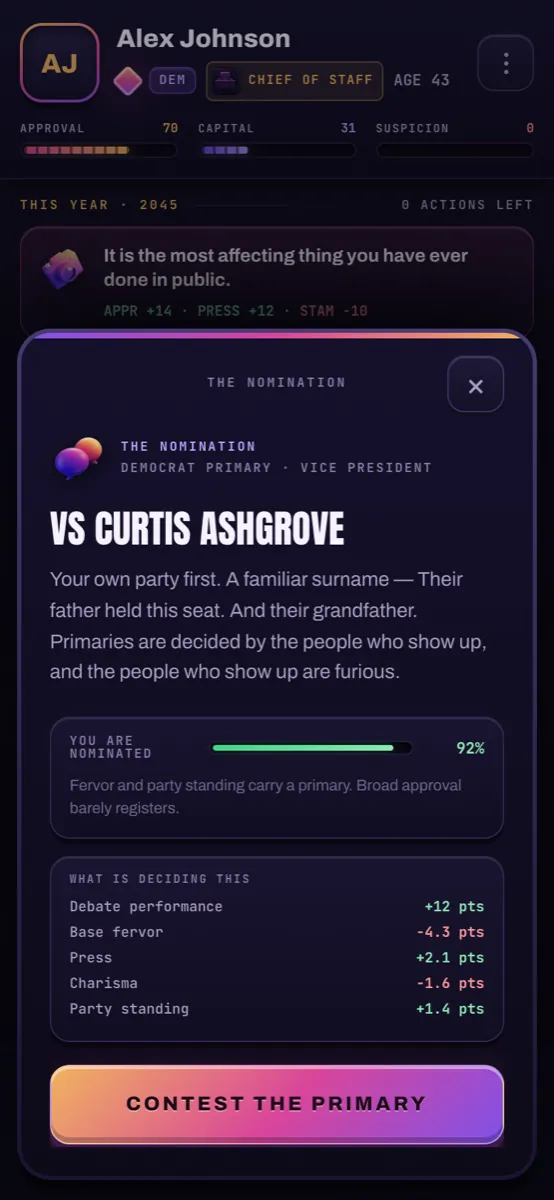 A primary for Vice President, at 92%