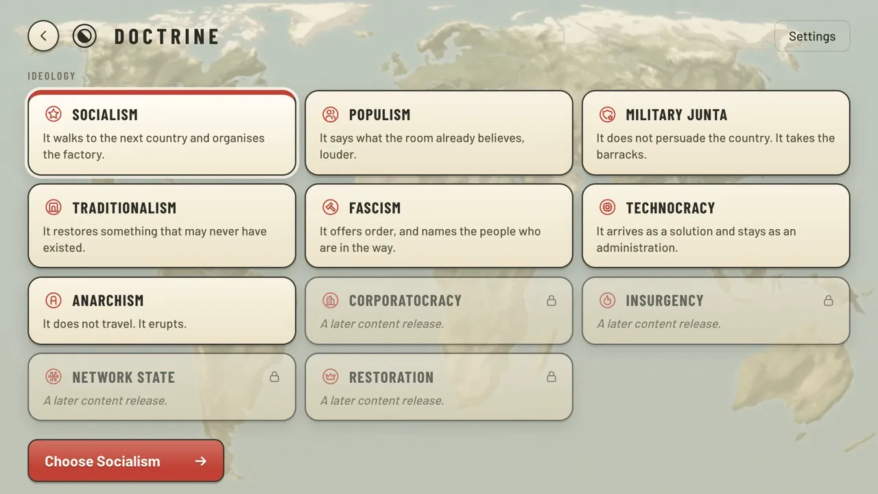 Choosing the ideology