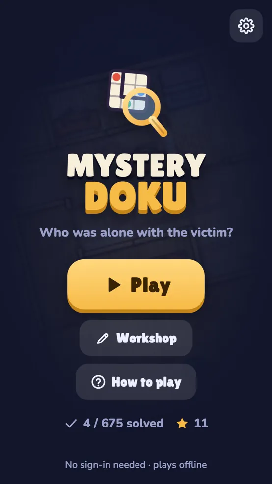 The title screen