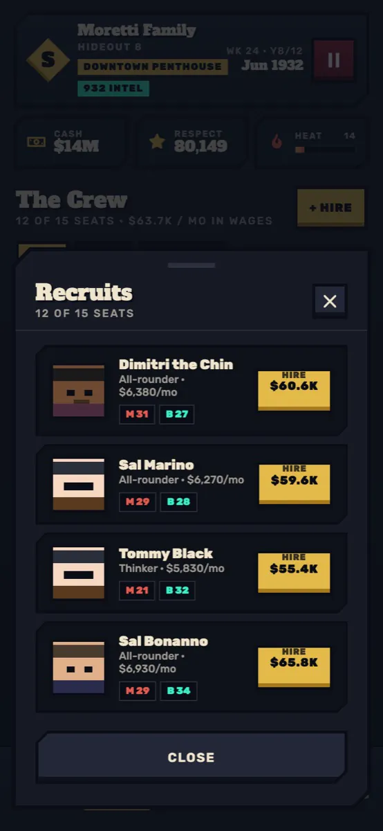 Hiring from the recruits on offer
